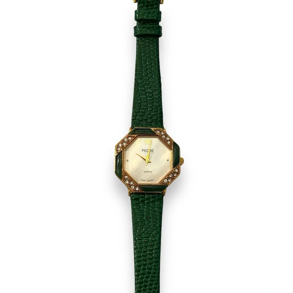 Green Leather Pedre Ladies Watch